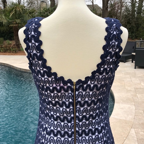 Lilly Pulitzer True Lonnie Navy Ric Rac Lace Dress - Picture 6 of 6